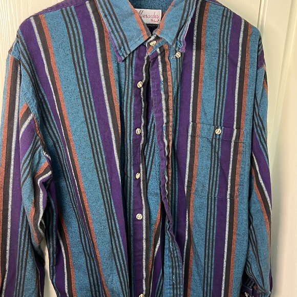 Mercedes By Enro Large Purple, Orange, Blue, White, Black Long Sleeve Button Up - Picture 4 of 6